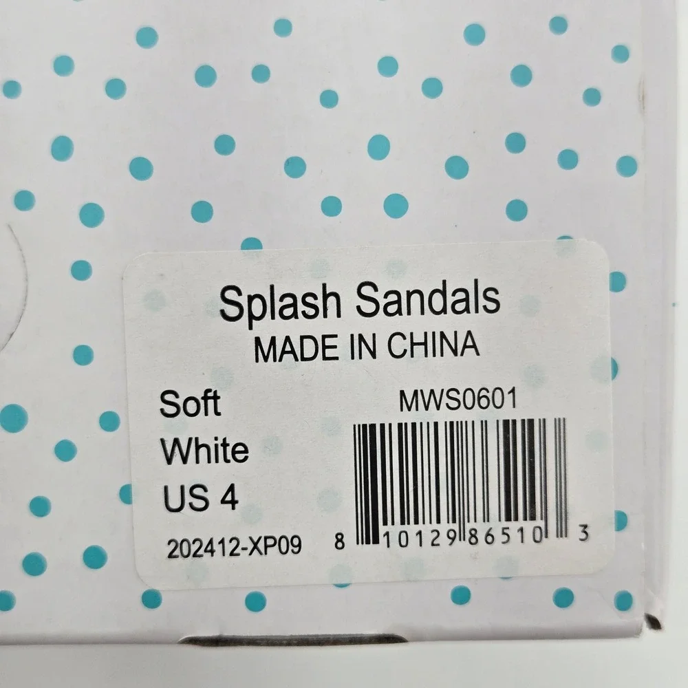 Ten Little Splash Sandals Soft White Lightweight Water Shoes Clogs Toddler 4 NIB